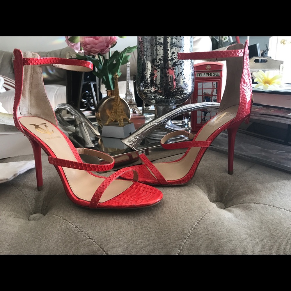 Orange strap heels